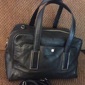 POUR LA VICTOIRE Soft Black Leather Satchel